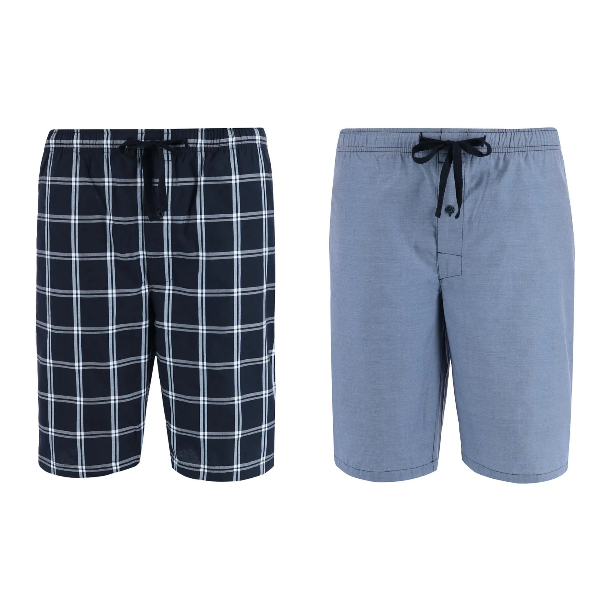 Men's Woven Cotton Pajama Sleep Shorts (Pack of 2)