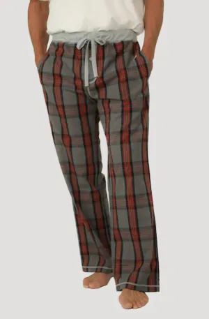 Mountain Checks Flannel Pants In Red/heather Grey