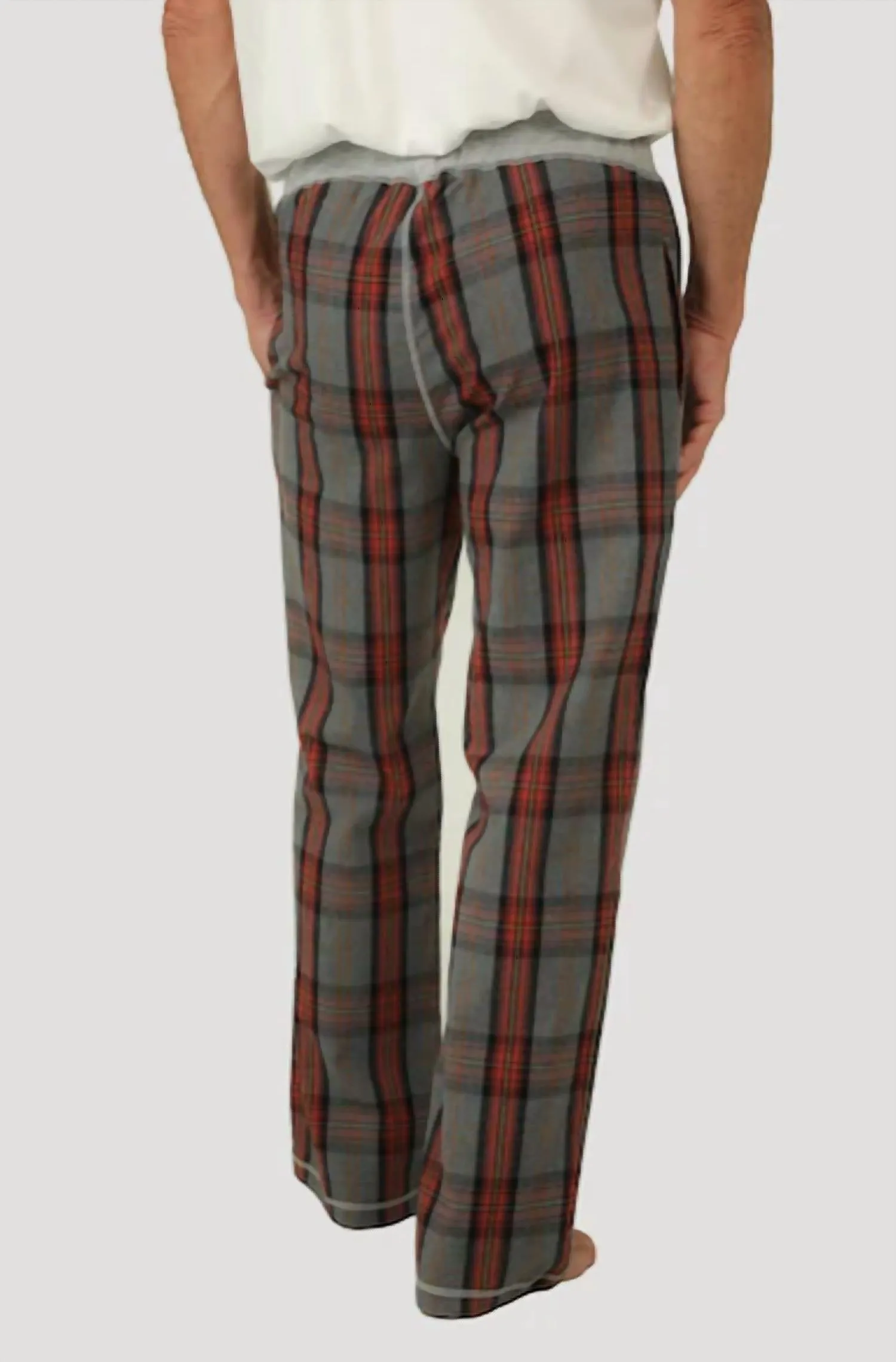 Mountain Checks Flannel Pants In Red/heather Grey