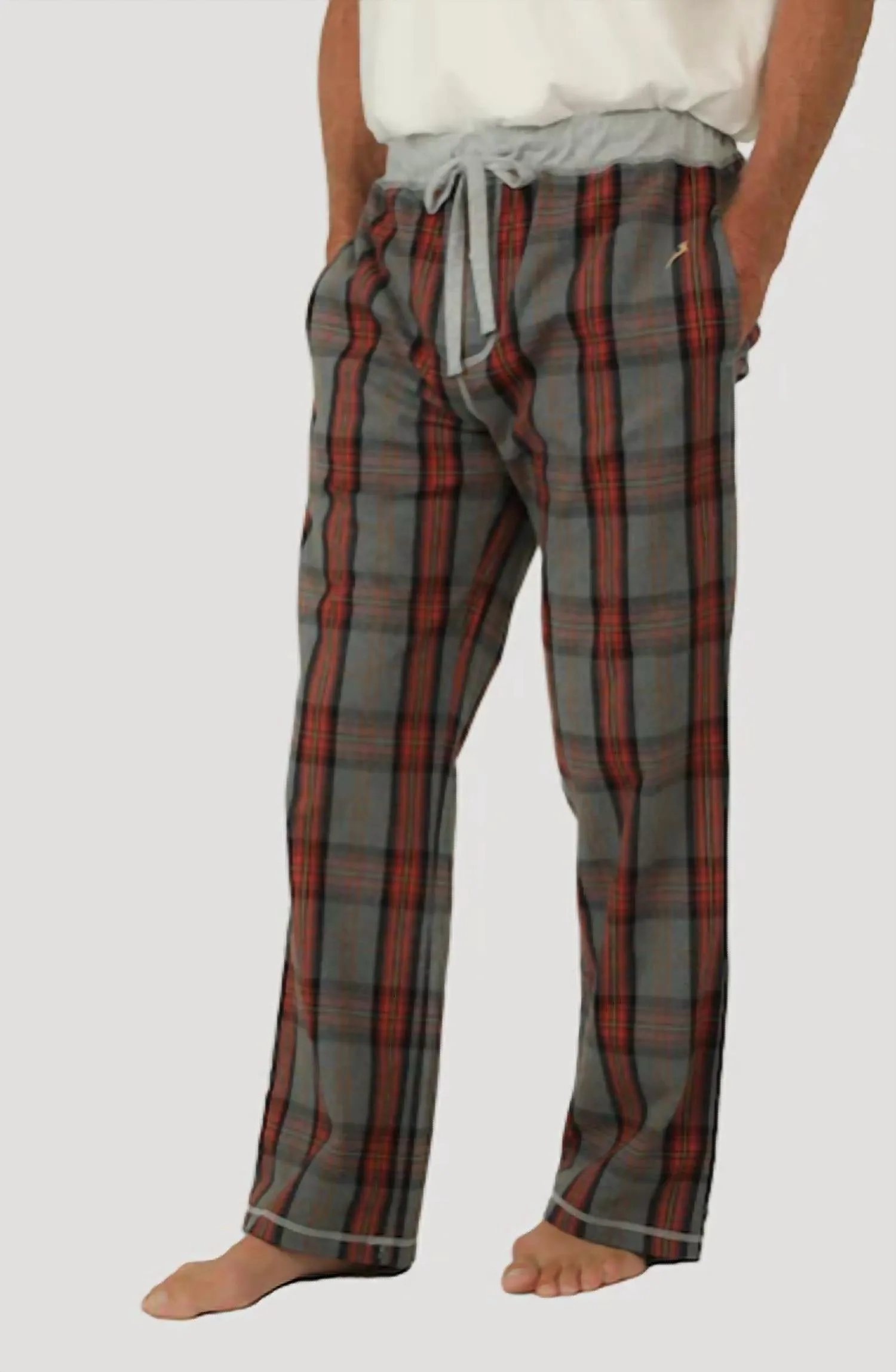 Mountain Checks Flannel Pants In Red/heather Grey