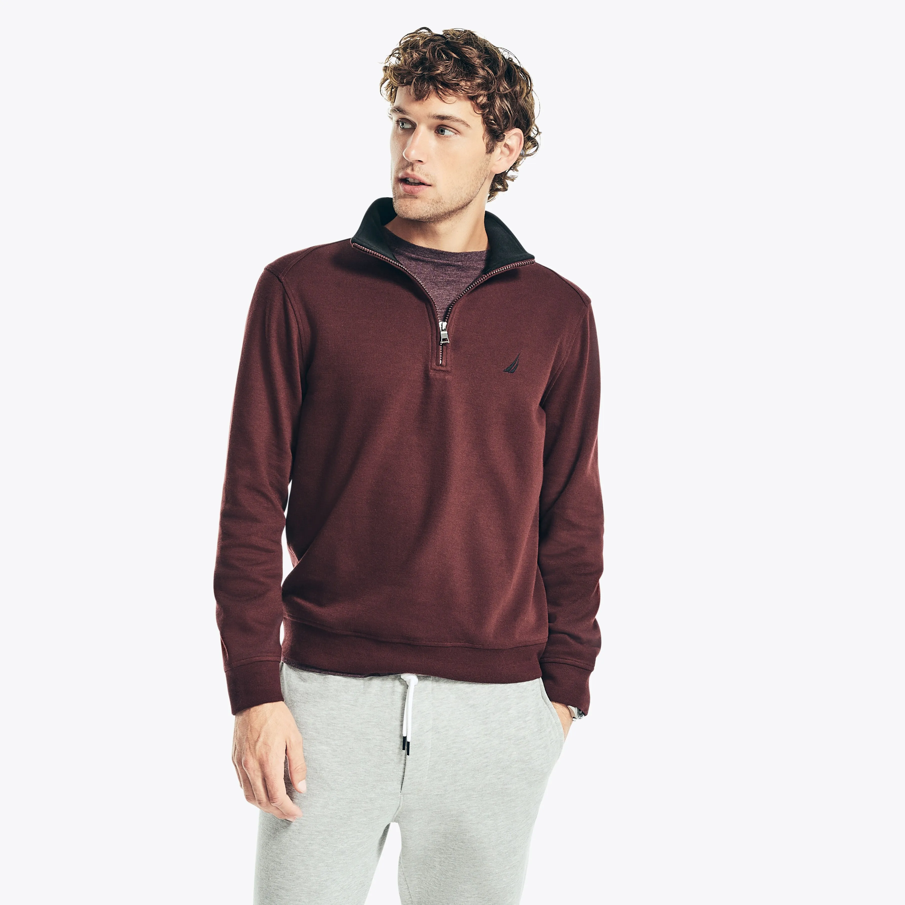 Nautica Mens Quarter-Zip Sweatshirt