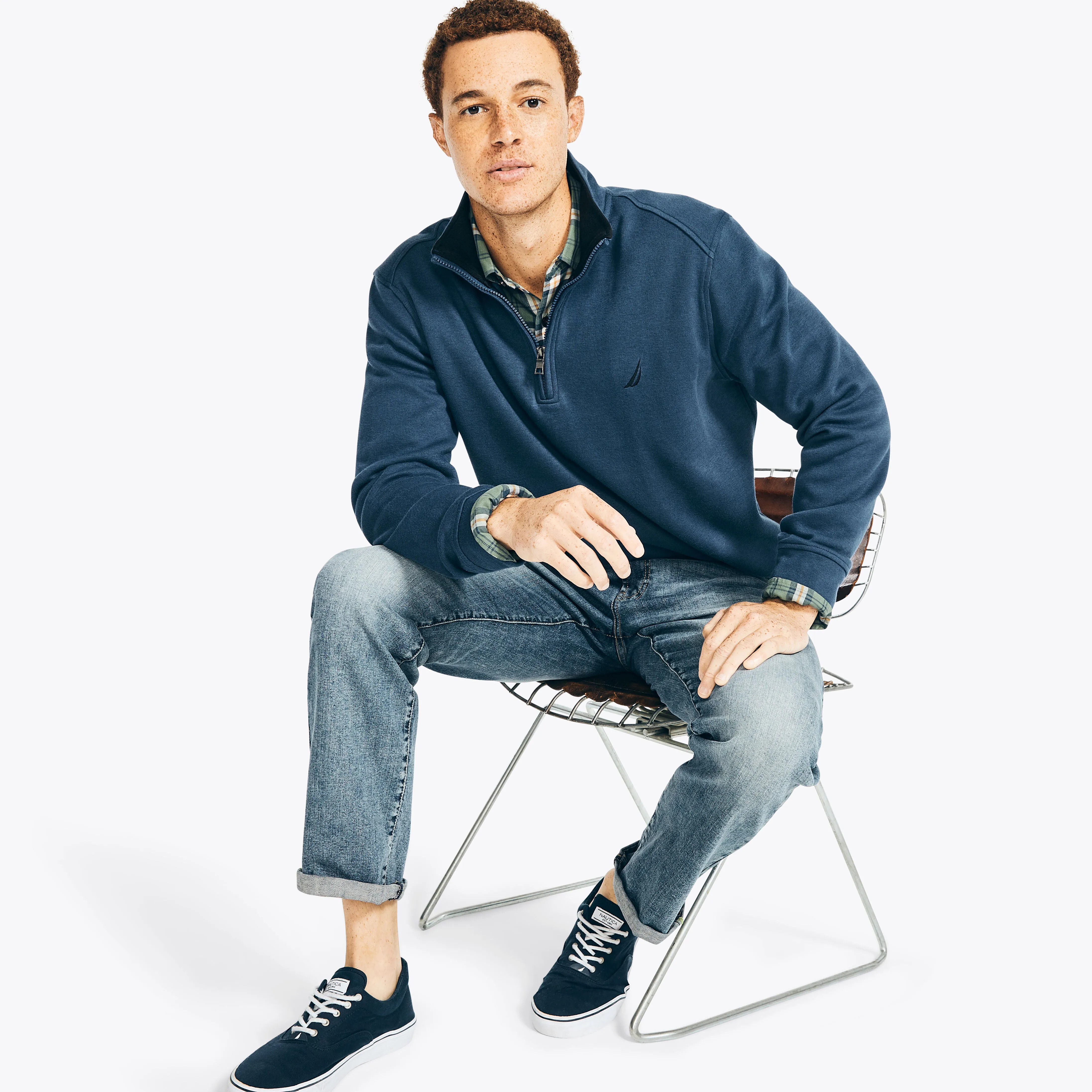 Nautica Mens Quarter-Zip Sweatshirt