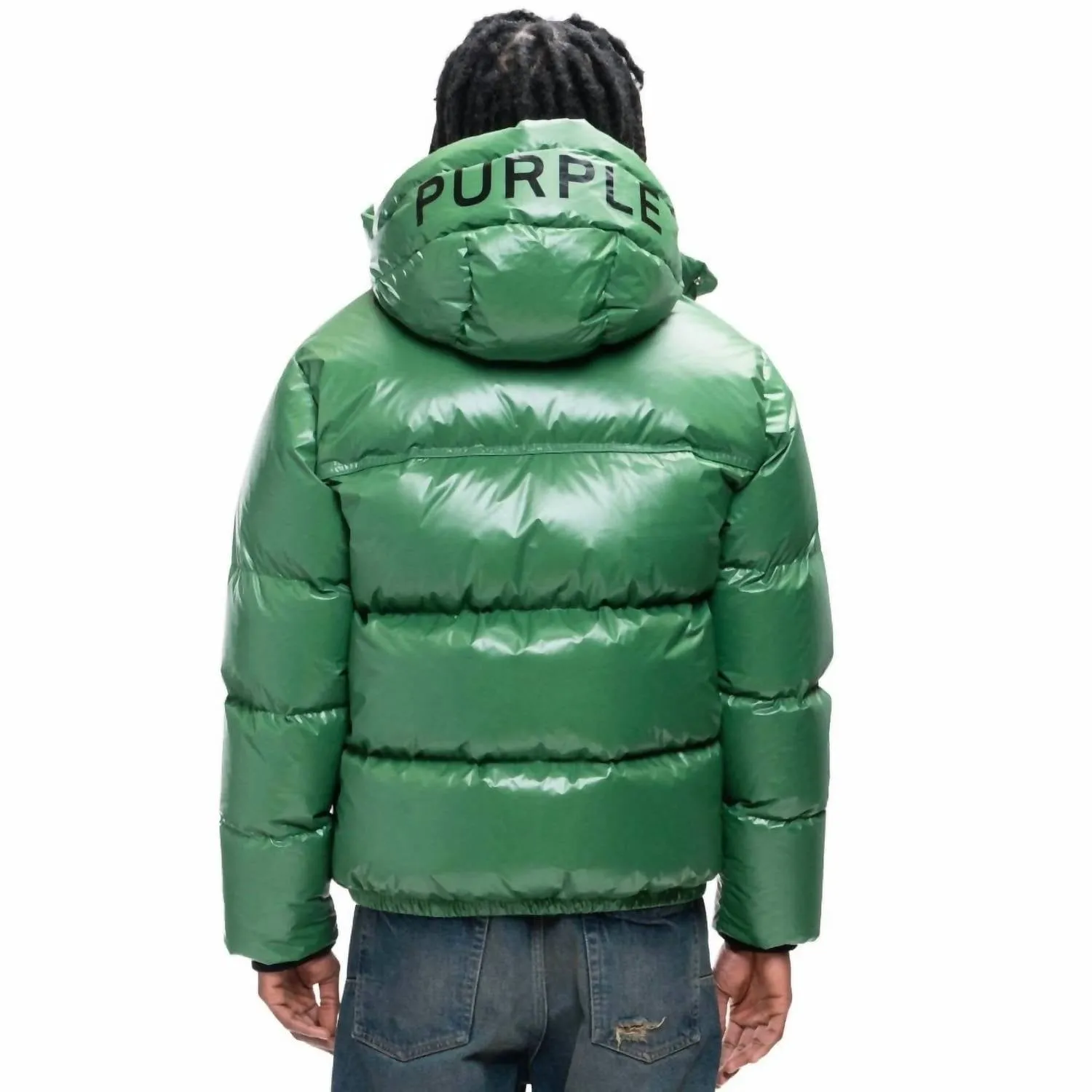 Nylon Down Puffer Jacket In Formal Garden