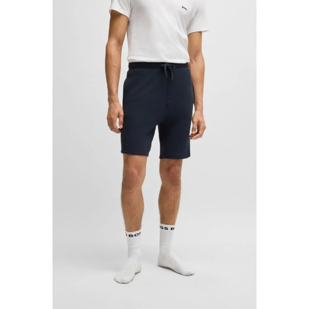 Ottoman-jersey pajama shorts with embroidered logo