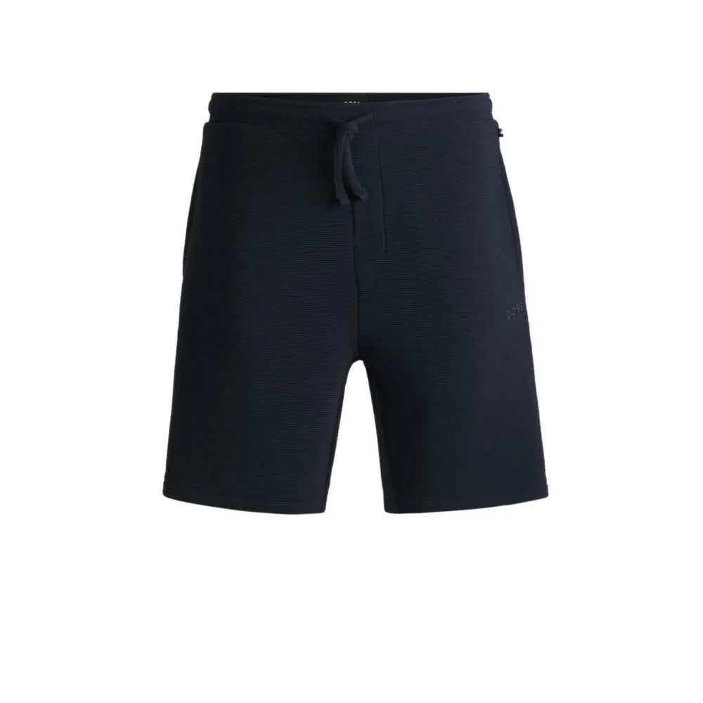 Ottoman-jersey pajama shorts with embroidered logo