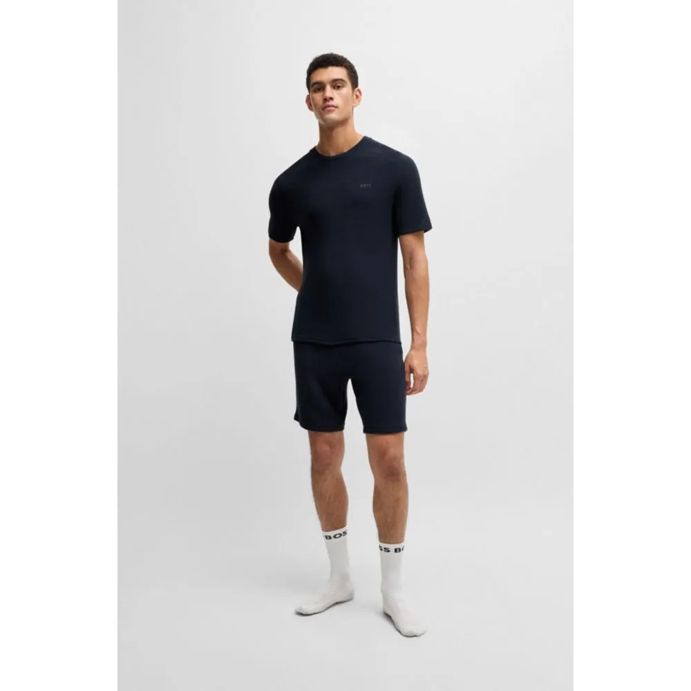Ottoman-jersey pajama T-shirt with embroidered logo