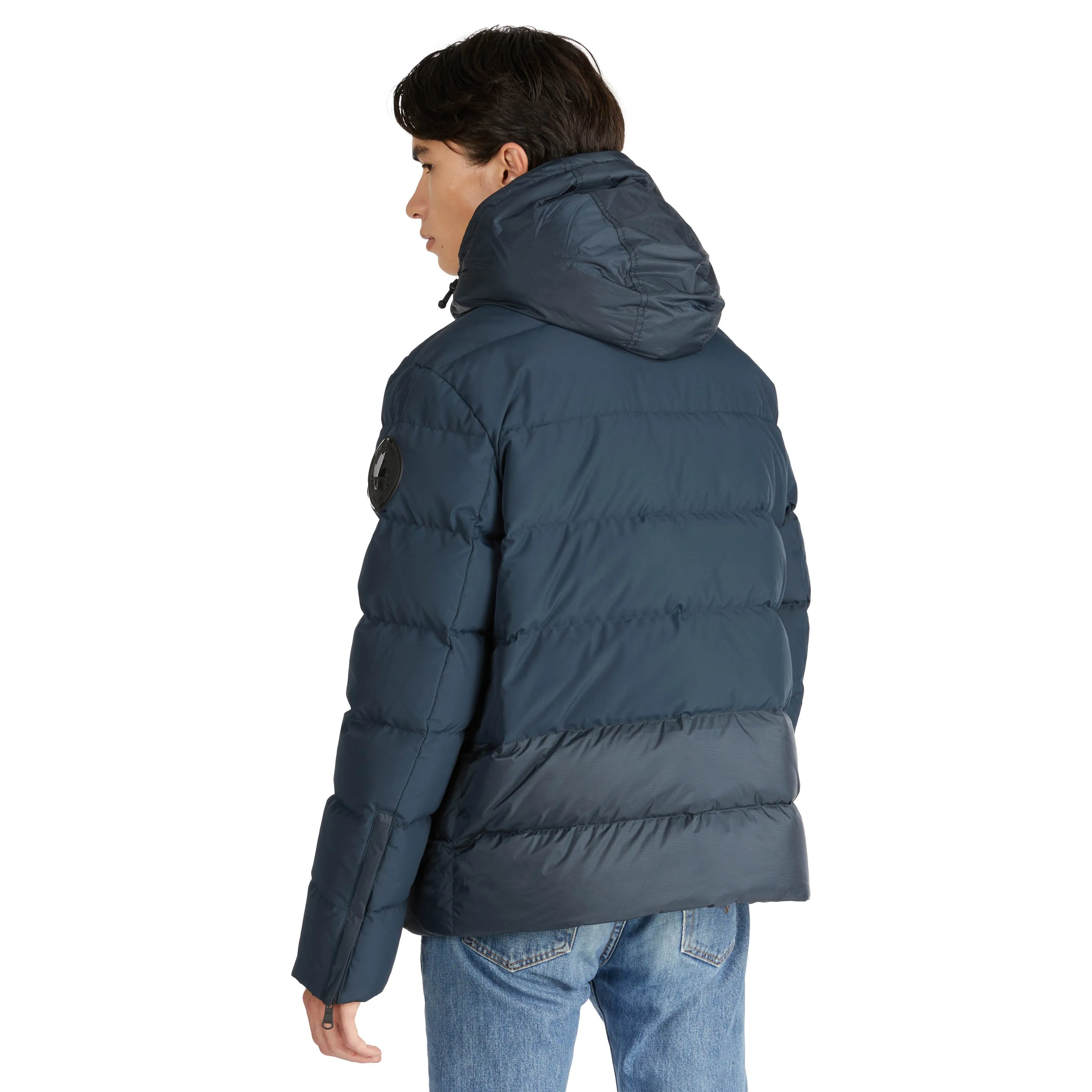 Pajar Men's Valby Mixed Media Puffer with Contrast Inner Collar and Hood