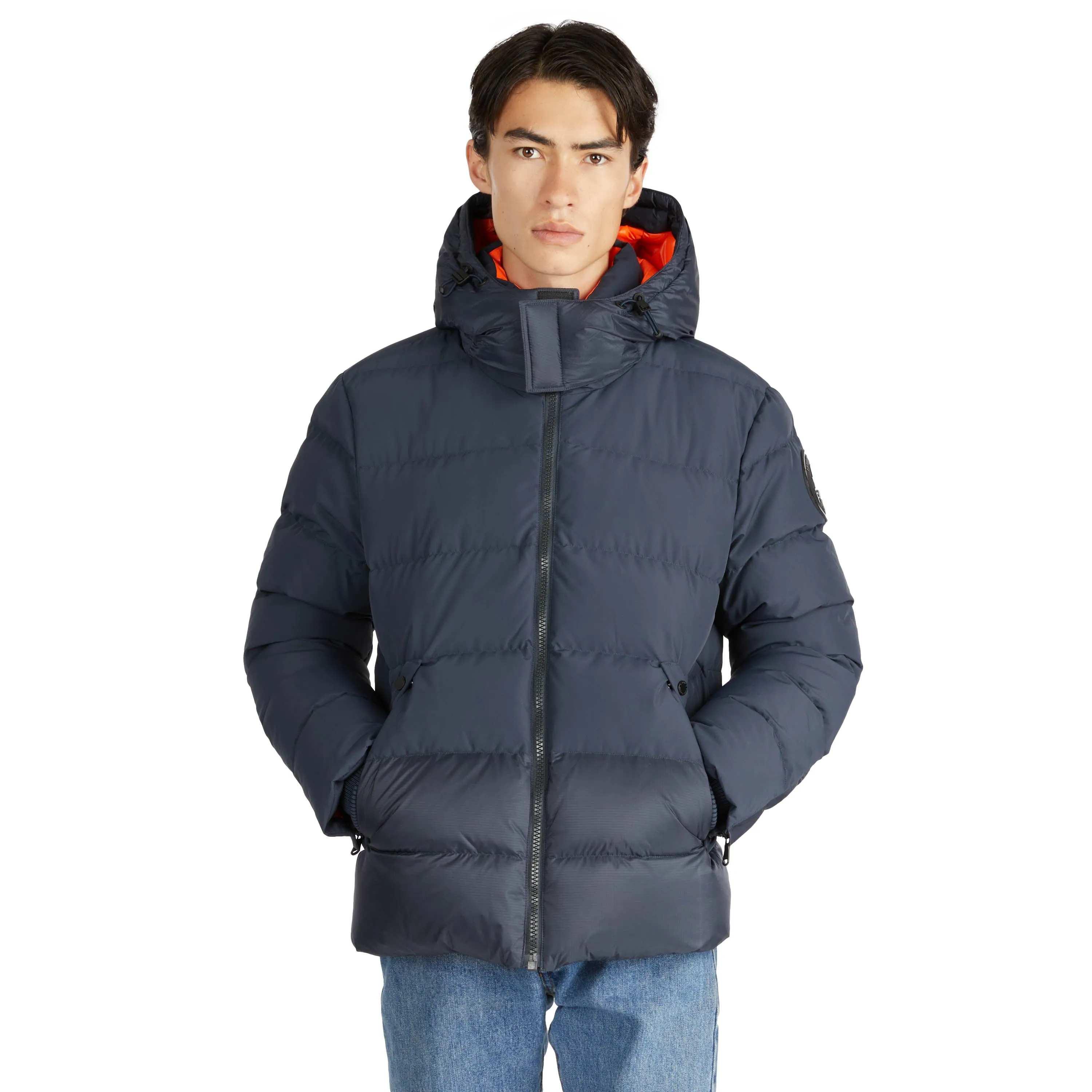 Pajar Men's Valby Mixed Media Puffer with Contrast Inner Collar and Hood