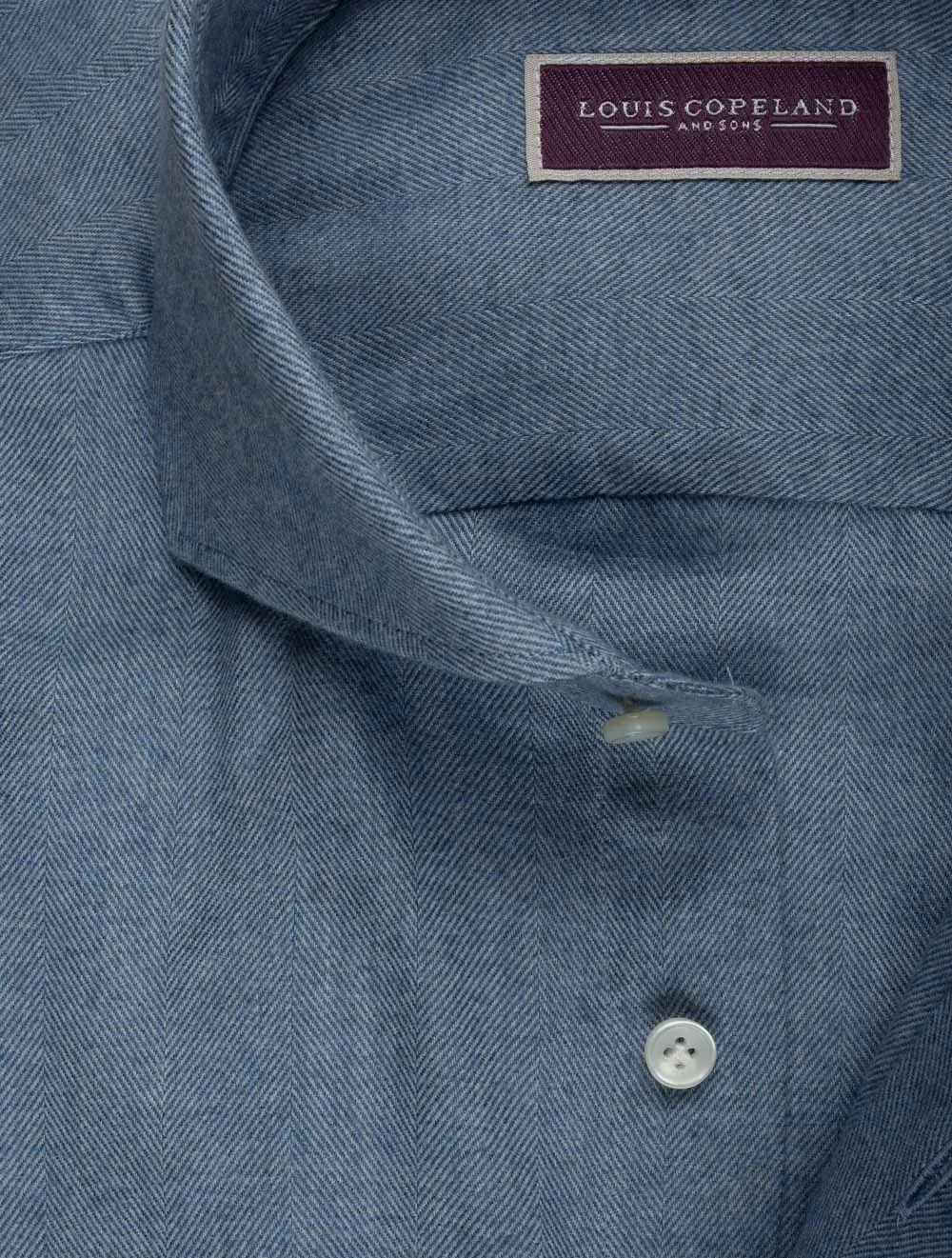 Plain Flannel Slim Fit Shirt Blue