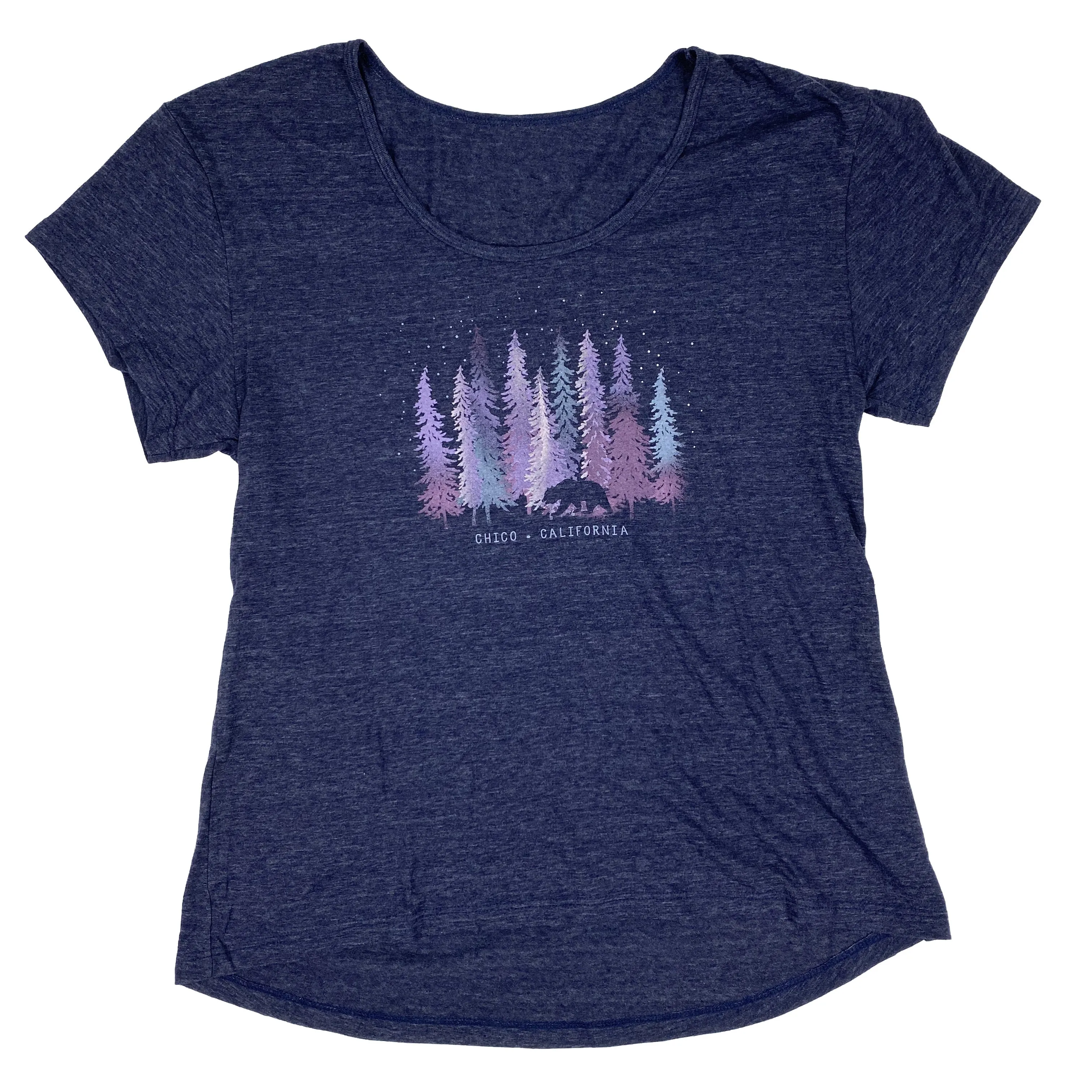 Plain Sight Chico Pines - Womens Hi-Low Scoop Neck T-Shirt