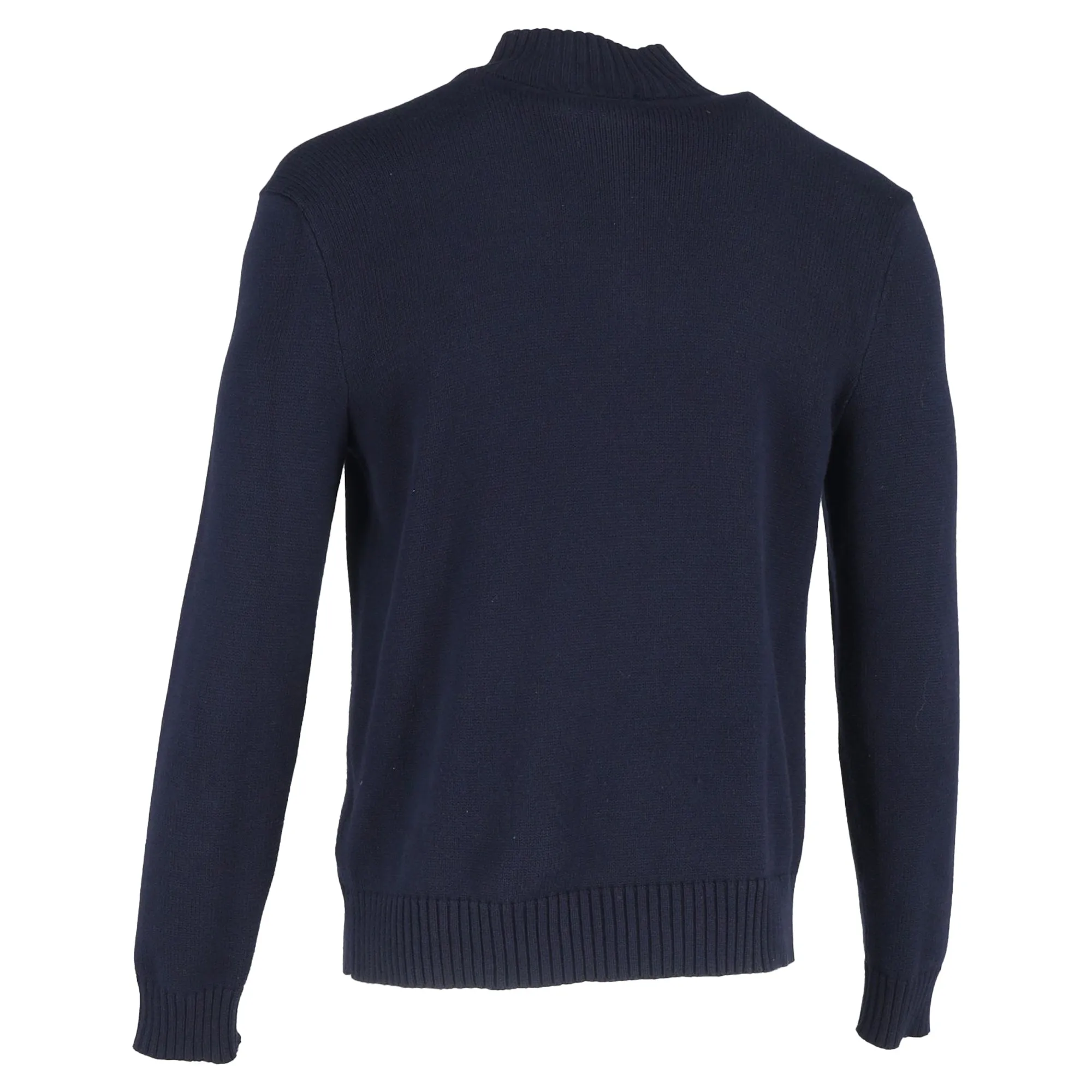Polo Ralph Lauren Mock Neck Long Sleeve Jumper in Navy Blue Cotton