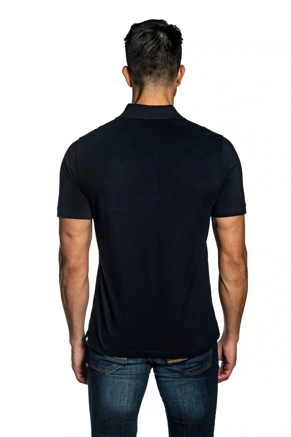 Polo With Star Embroidery Top In Navy Blue
