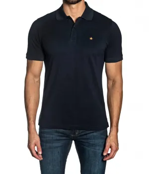 Polo With Star Embroidery Top In Navy Blue