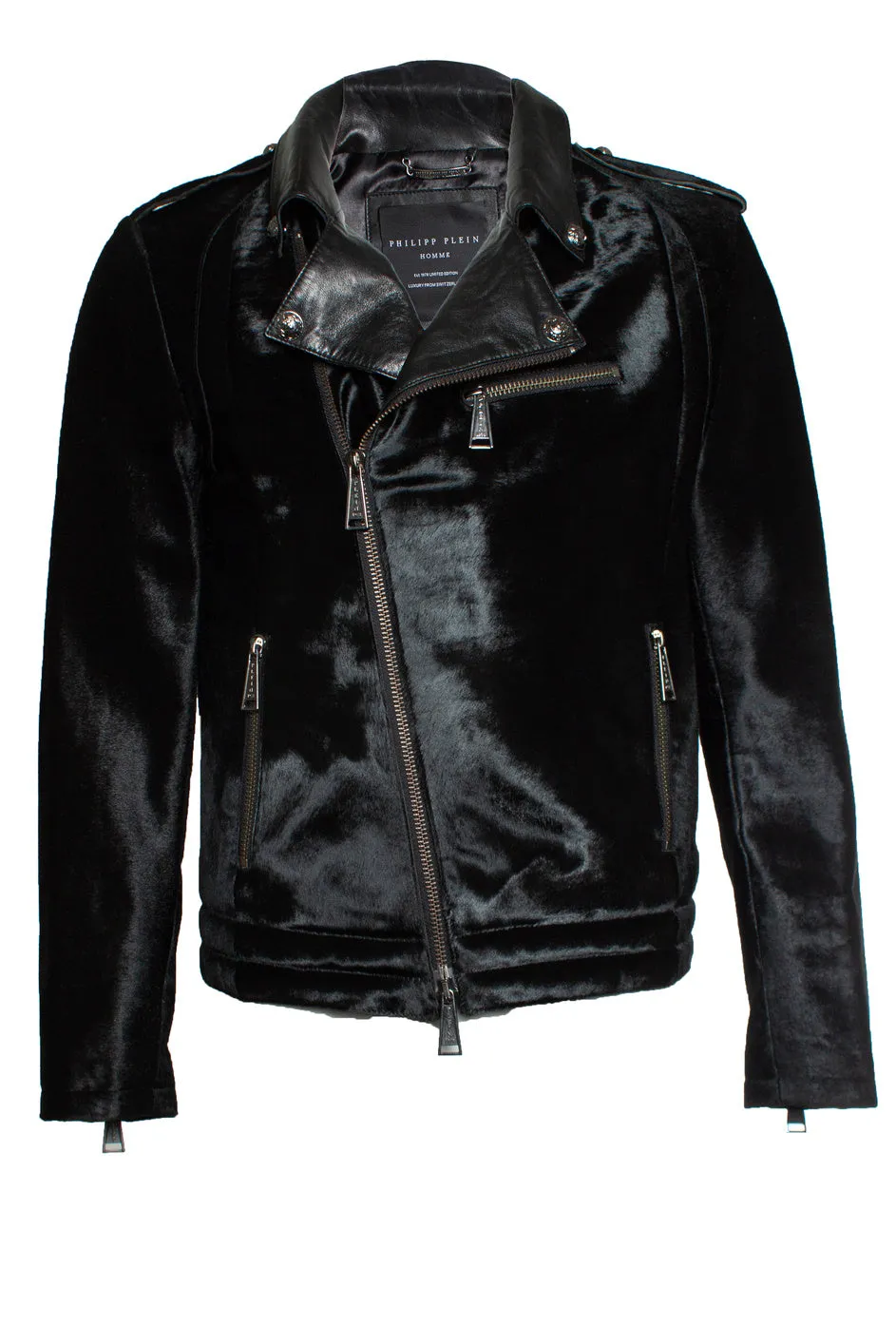 Ponyskin zipper jacket