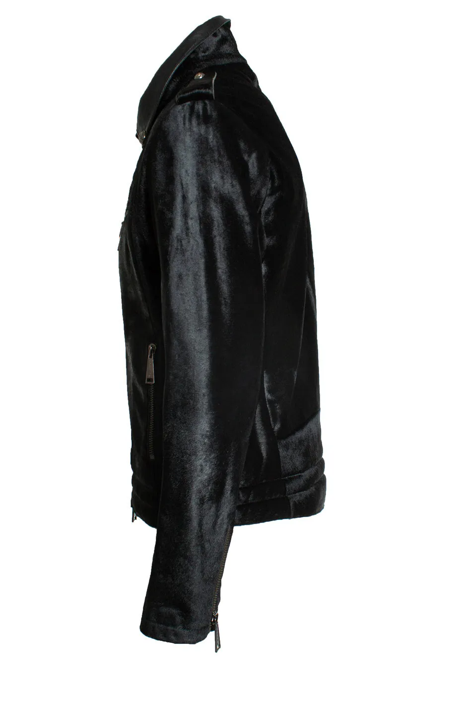 Ponyskin zipper jacket