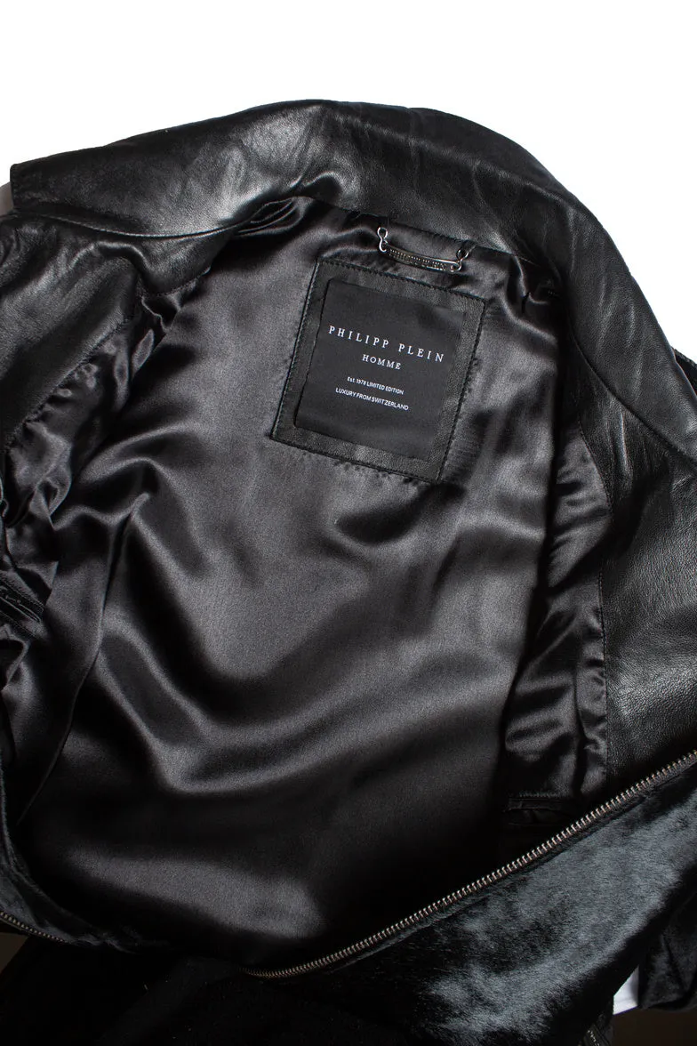 Ponyskin zipper jacket