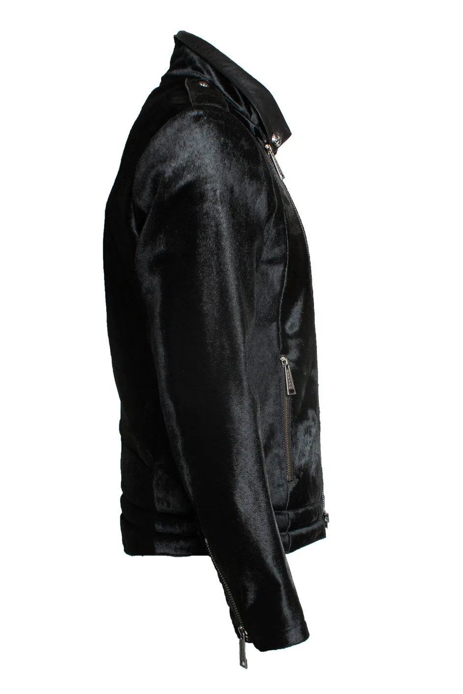 Ponyskin zipper jacket