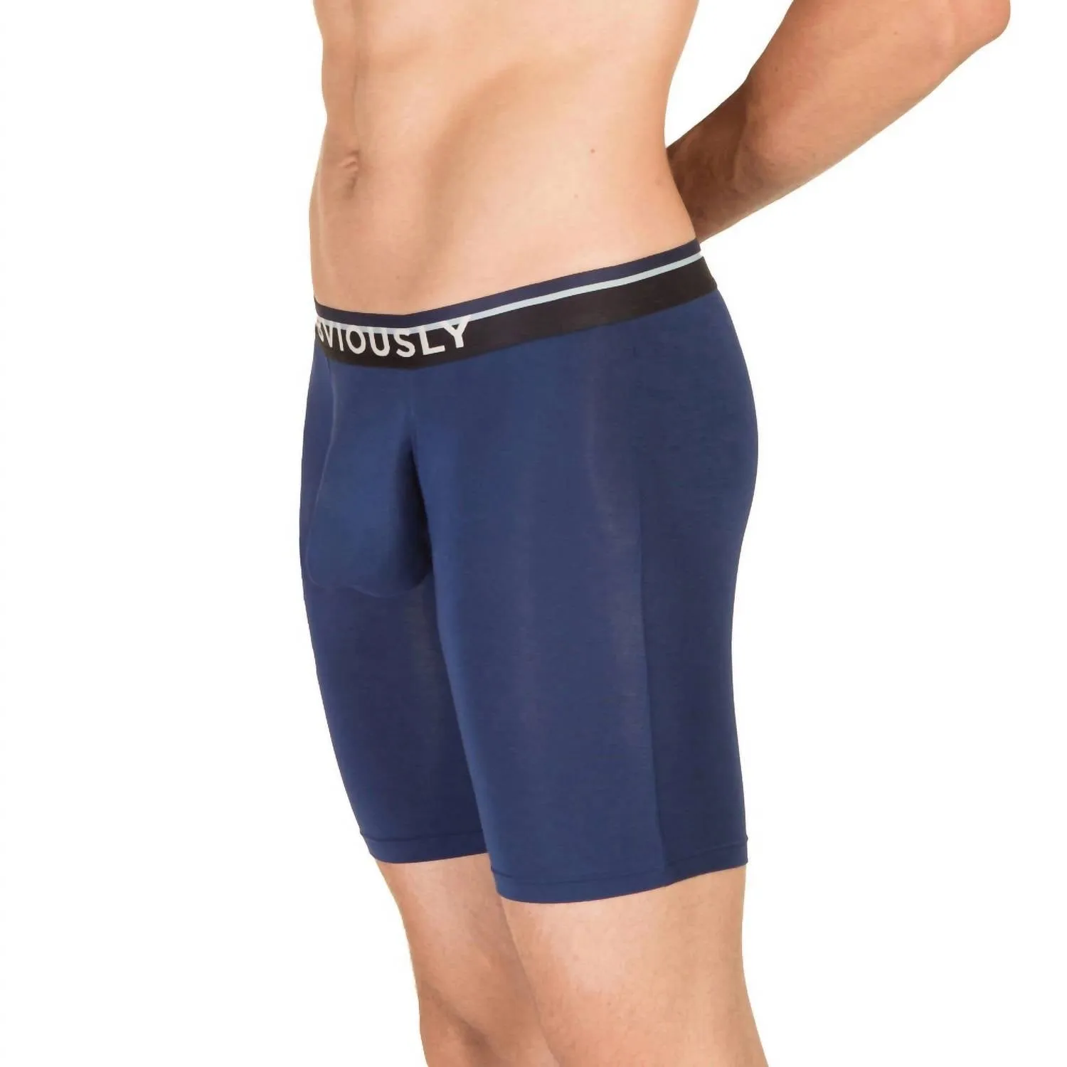 Primeman 9 Inch Leg Boxer Brief In Navy