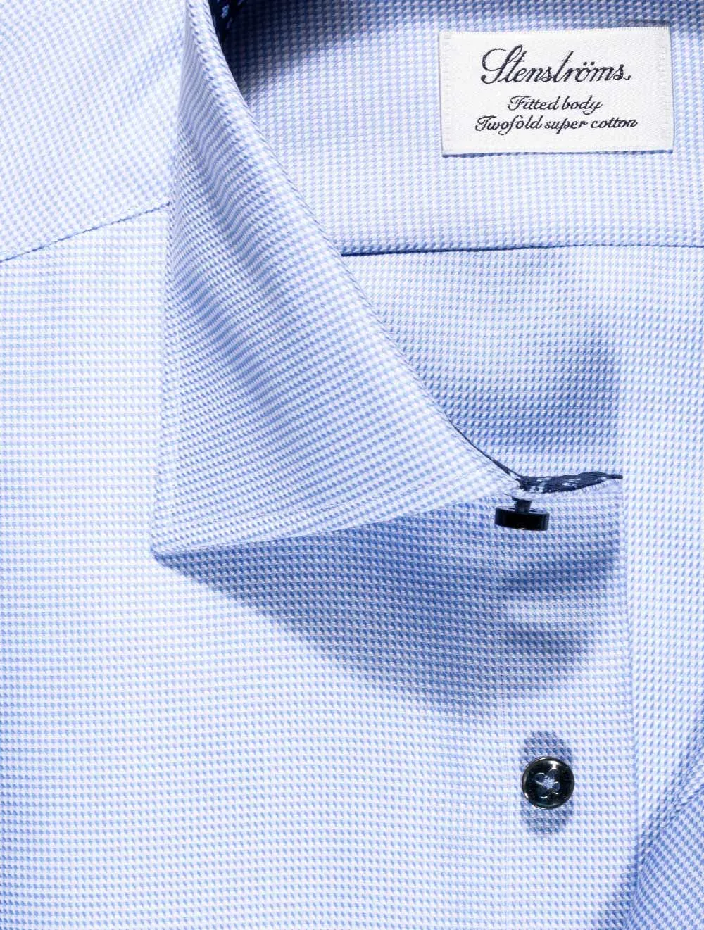 Puppytooth Inlay Casual Shirt Blue