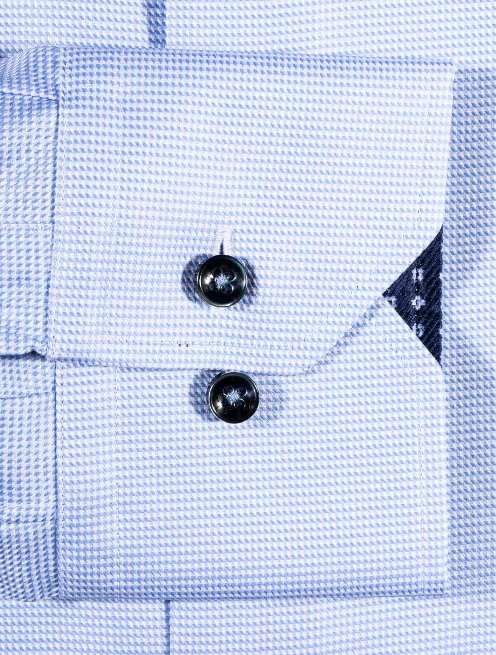 Puppytooth Inlay Casual Shirt Blue