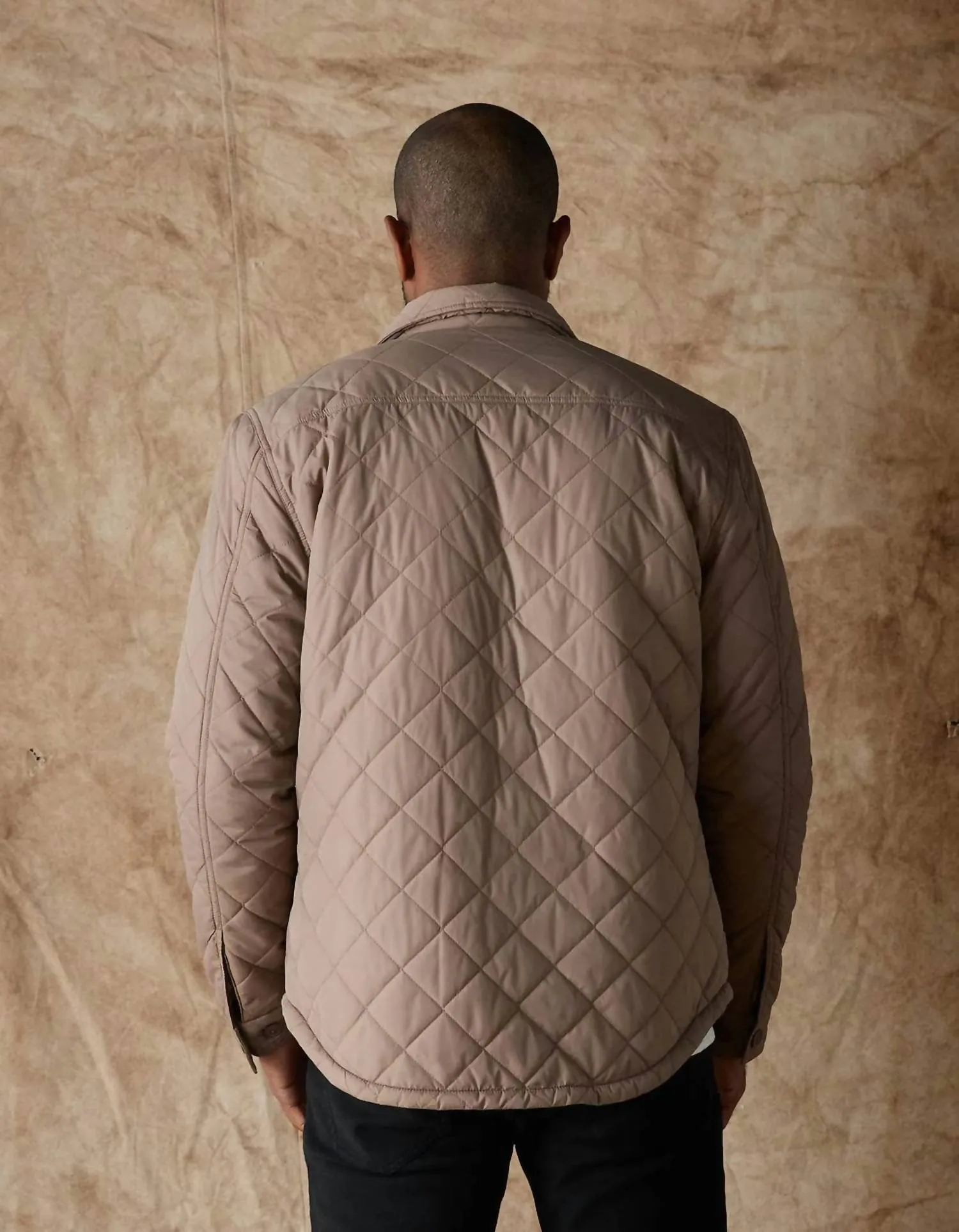 Quilted Sherpa Lined Shacket In Pine Bark Brown