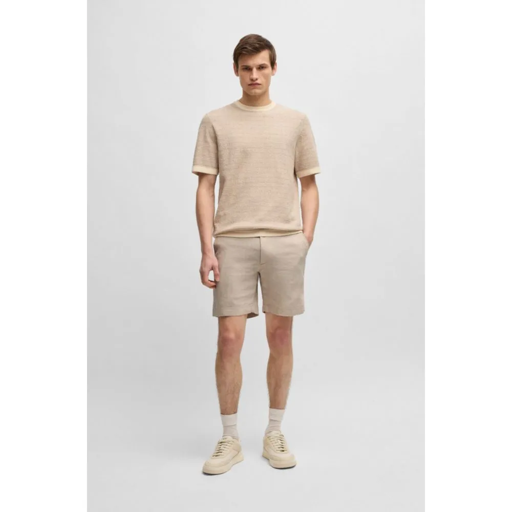 Regular-fit shorts in a linen blend with drawcord