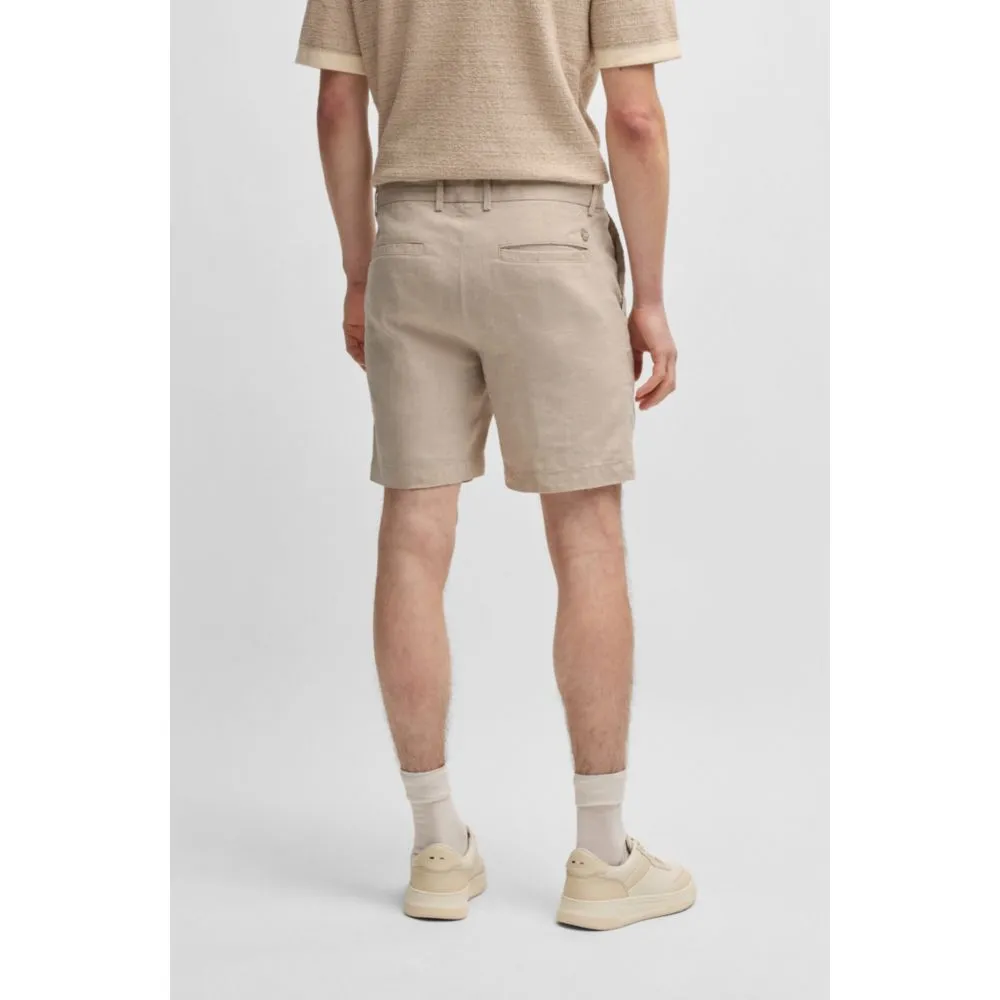Regular-fit shorts in a linen blend with drawcord