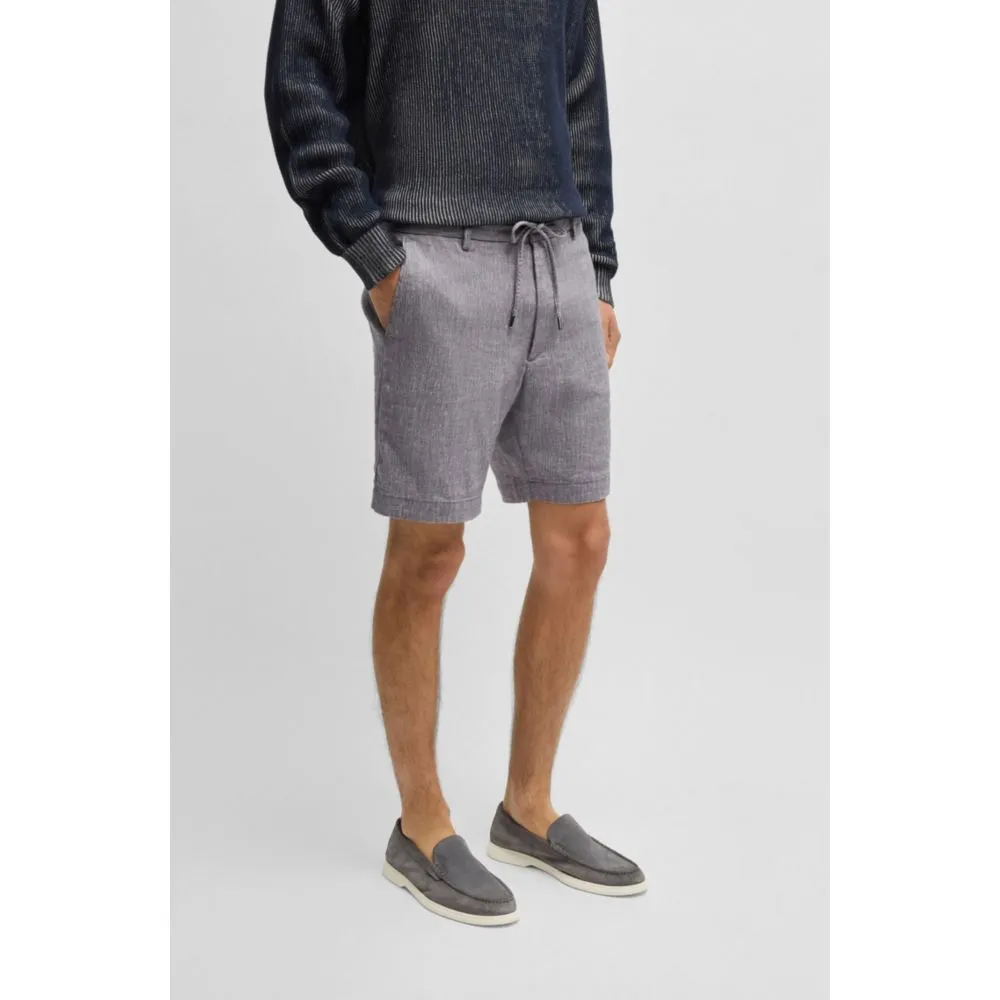 Regular-fit shorts in a linen blend with drawcord