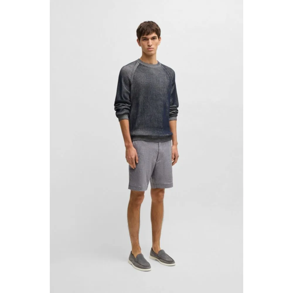 Regular-fit shorts in a linen blend with drawcord