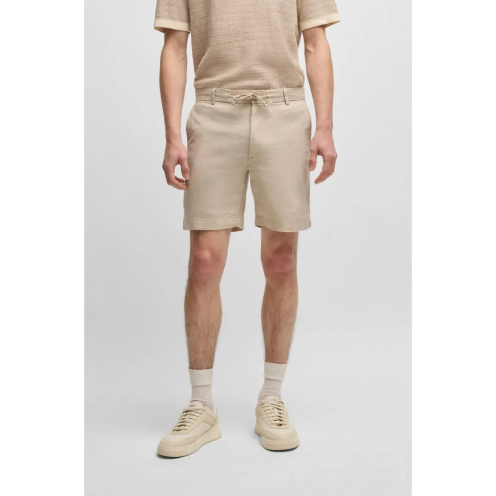 Regular-fit shorts in a linen blend with drawcord