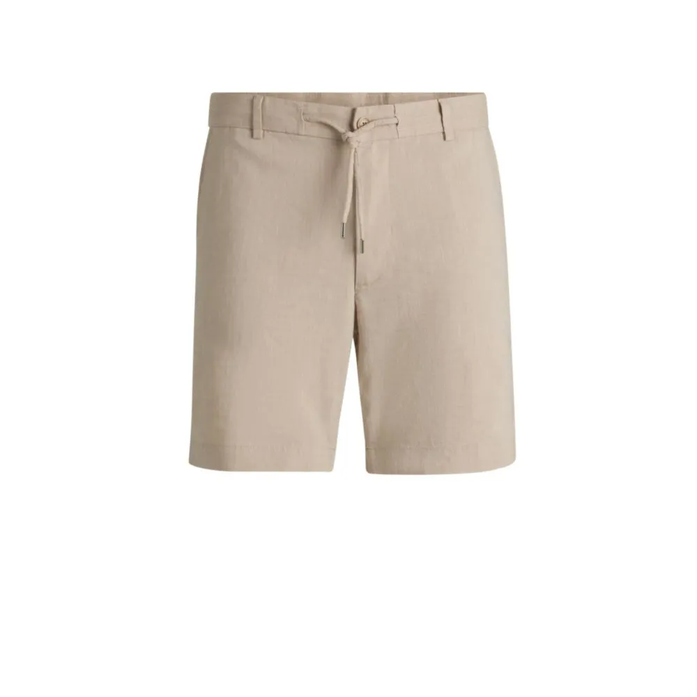 Regular-fit shorts in a linen blend with drawcord