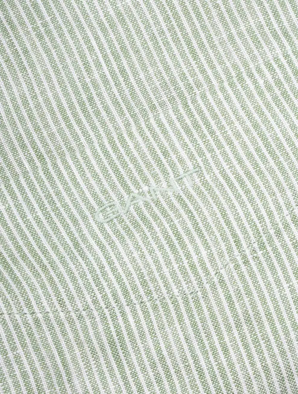 Regular Linen Stripe Shirt Kalamata Green