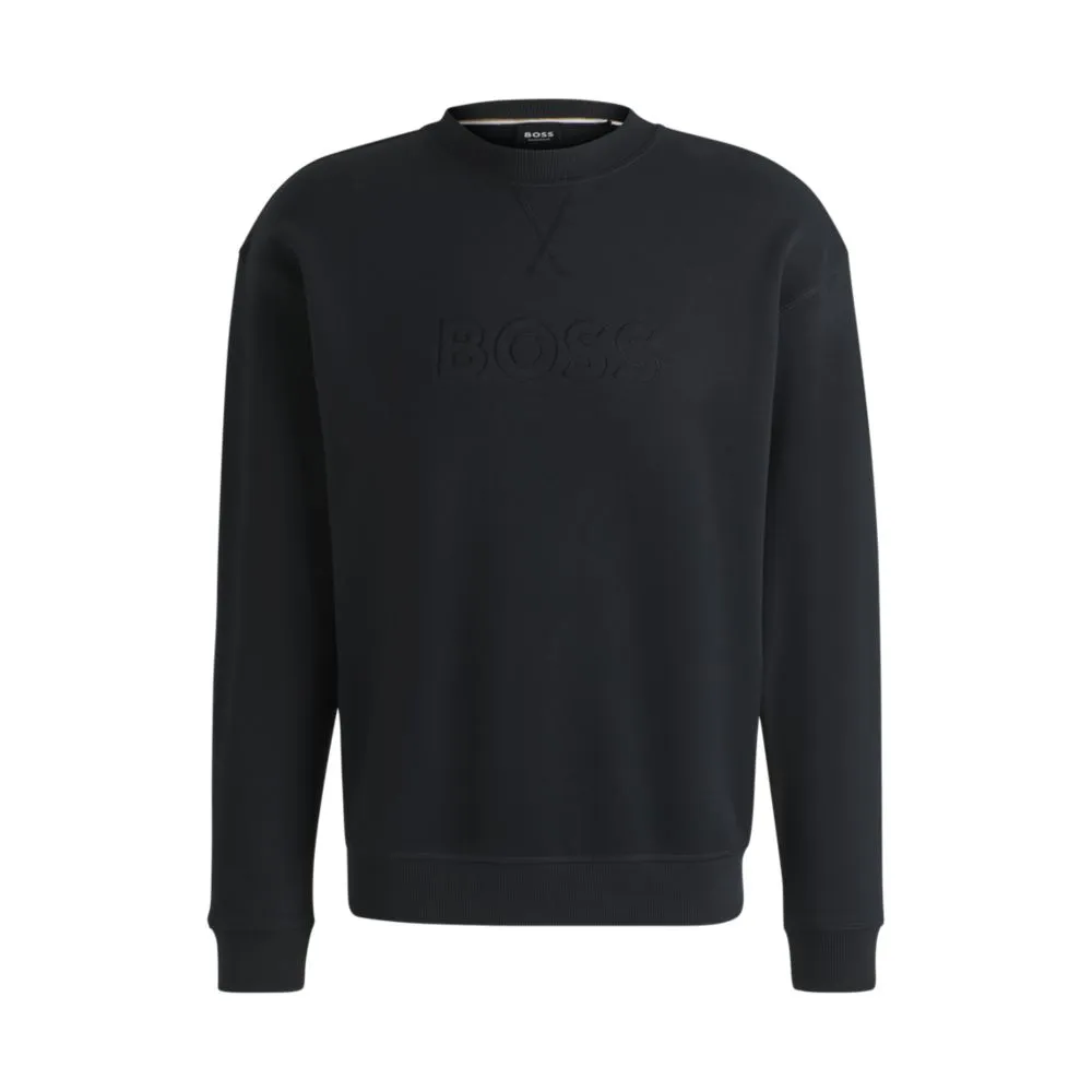 Relaxed-fit sweatshirt in cotton terry with embroidered logo