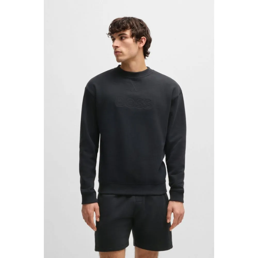 Relaxed-fit sweatshirt in cotton terry with embroidered logo