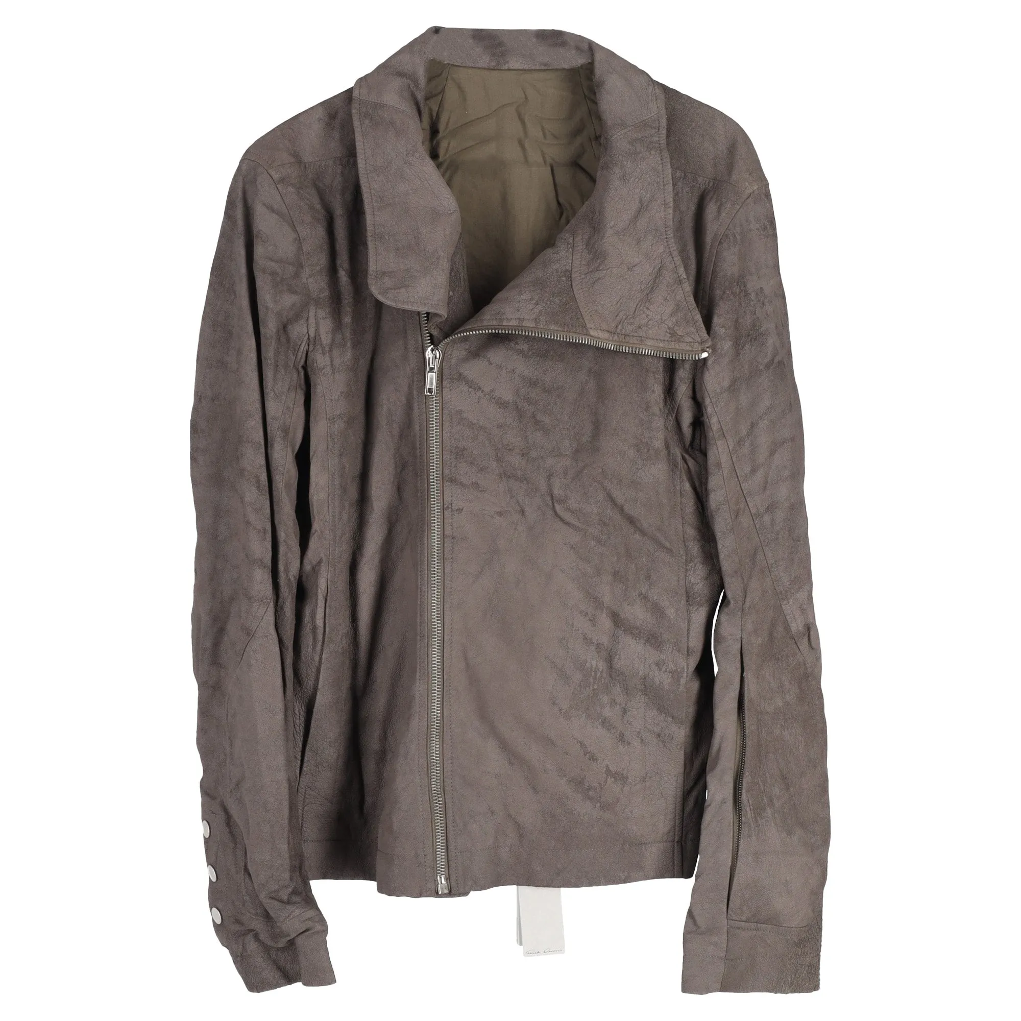 Rick Owens Bauhaus Biker Jacket in Brown Leather