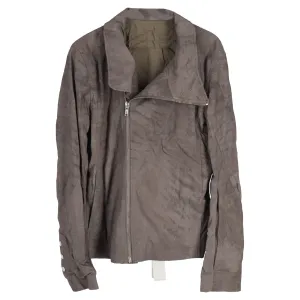 Rick Owens Bauhaus Biker Jacket in Brown Leather