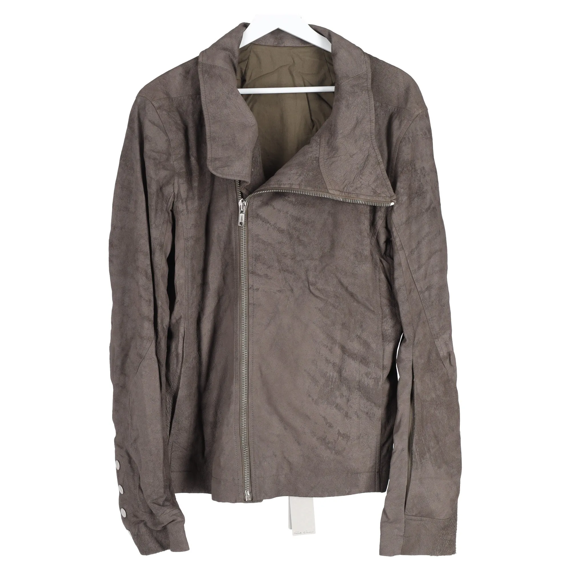 Rick Owens Bauhaus Biker Jacket in Brown Leather
