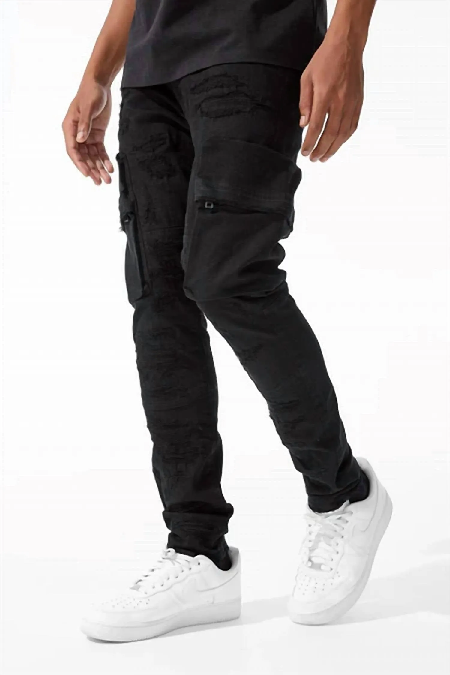 Ross Heavy Hitter Cargo Jeans In Black
