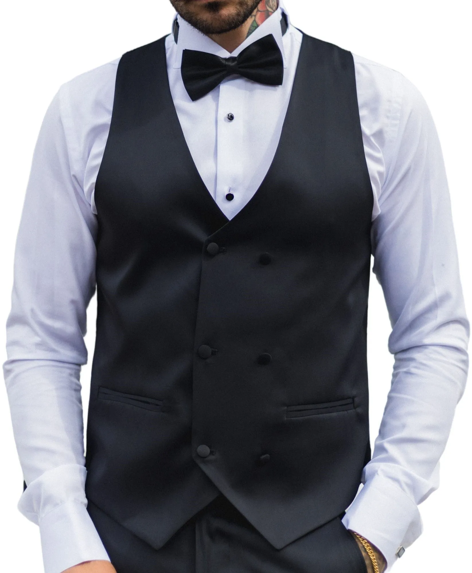Satin Double Breasted Waistcoat