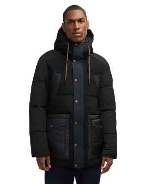 Scotch & Soda Men's Arza Mixed Media Quilted Parka With Adjustable Hood