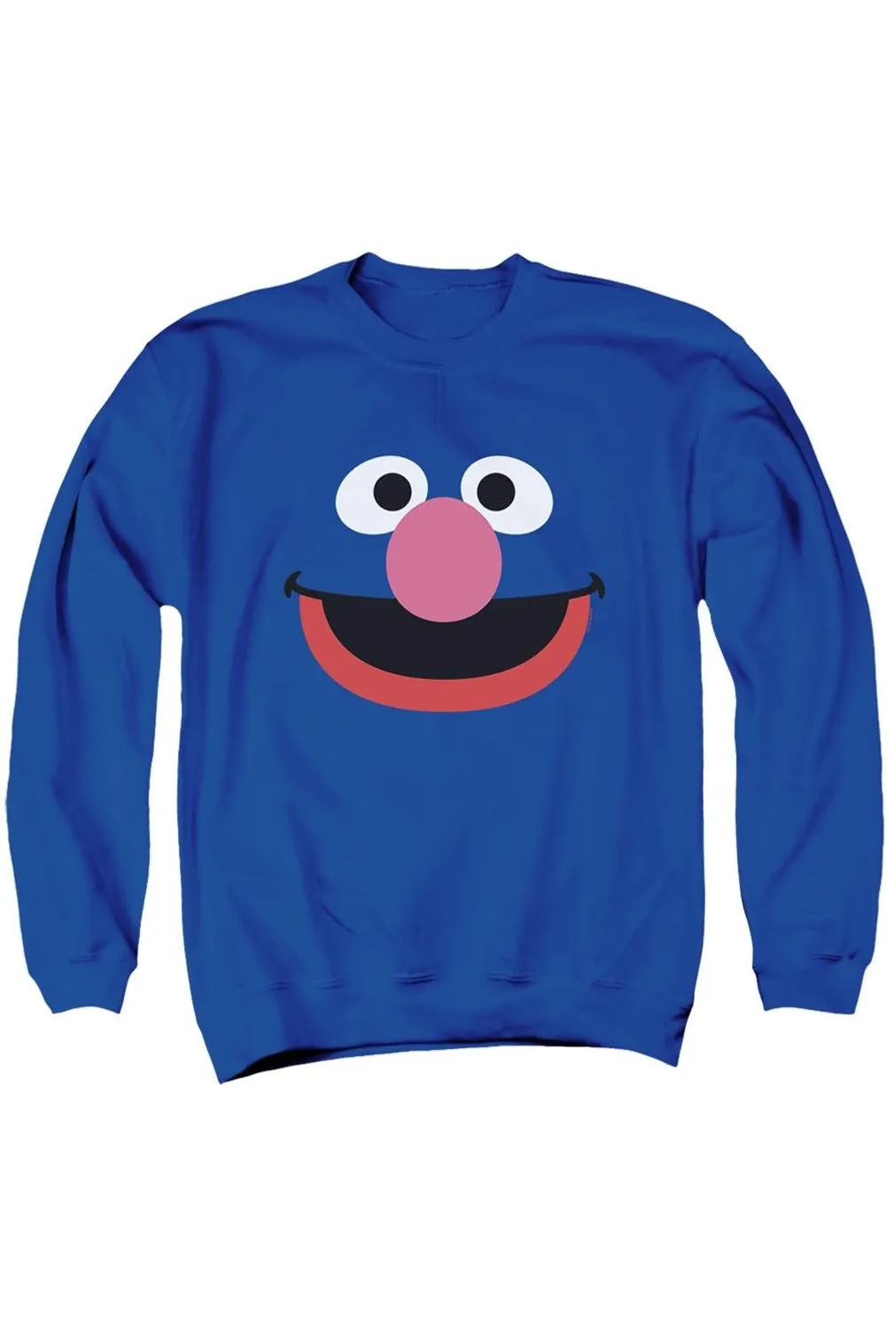 Sesame Street Grover Face Adult Crewneck Sweatshirt