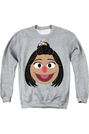 Sesame Street Ji Young Face Adult Crewneck Sweatshirt