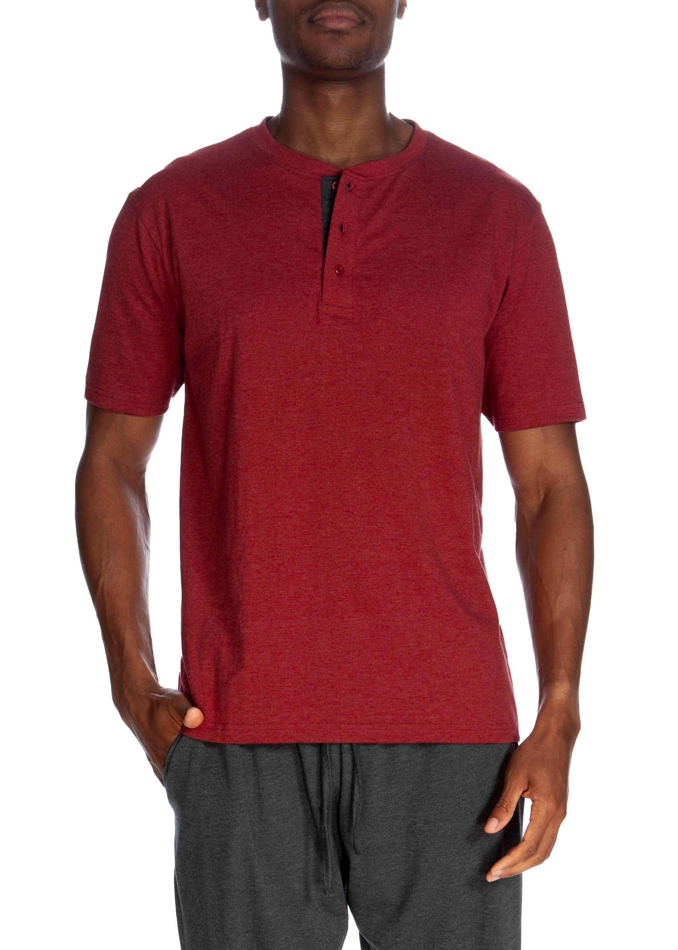 Short Sleeve 3 Button Henley