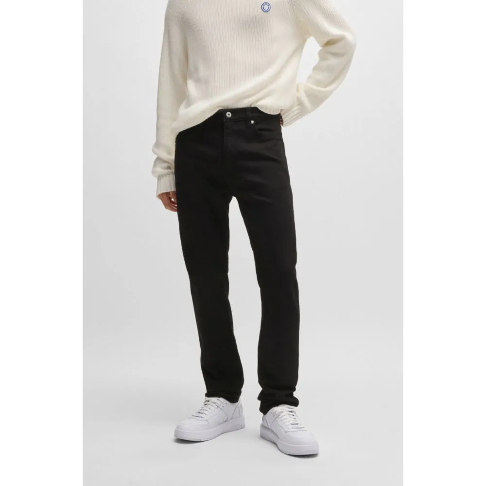 Slim-fit jeans in black stretch denim