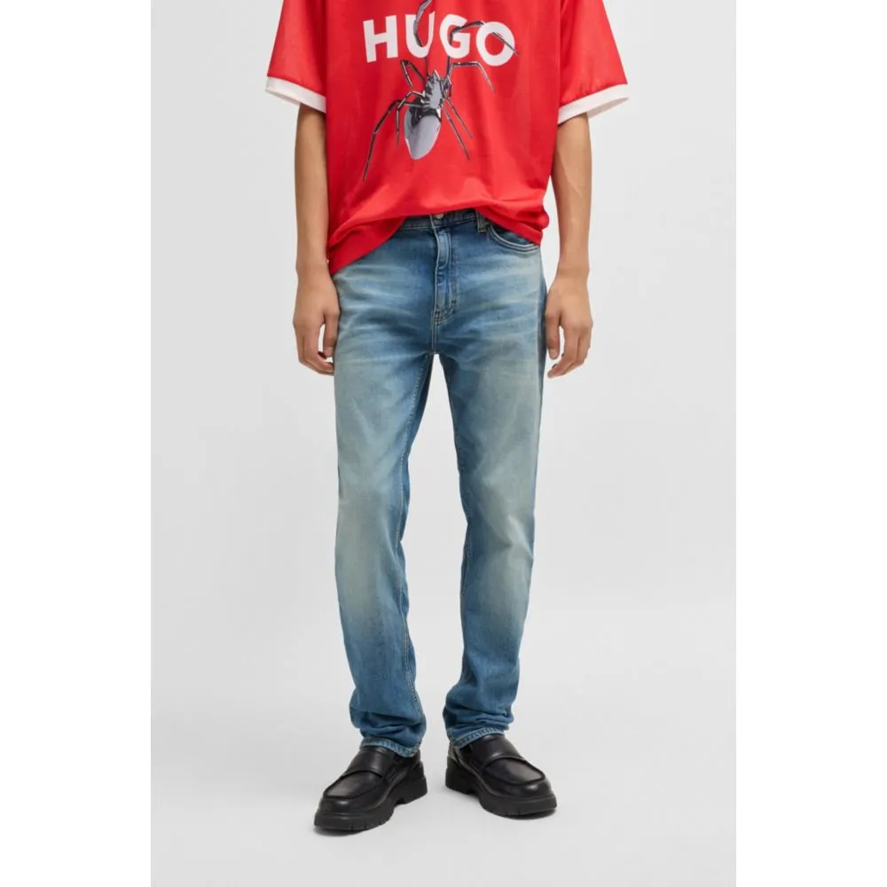Slim-fit jeans in mid-blue stretch denim