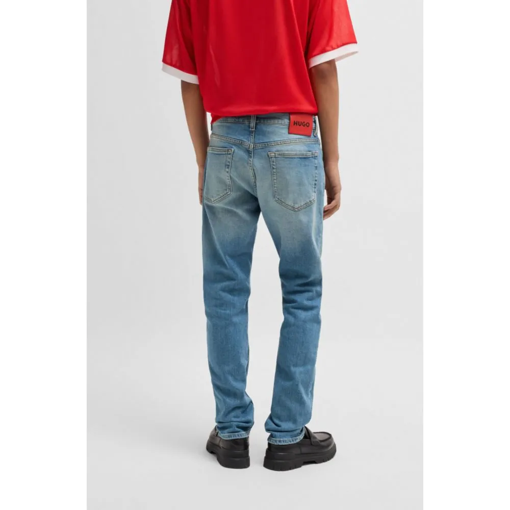 Slim-fit jeans in mid-blue stretch denim