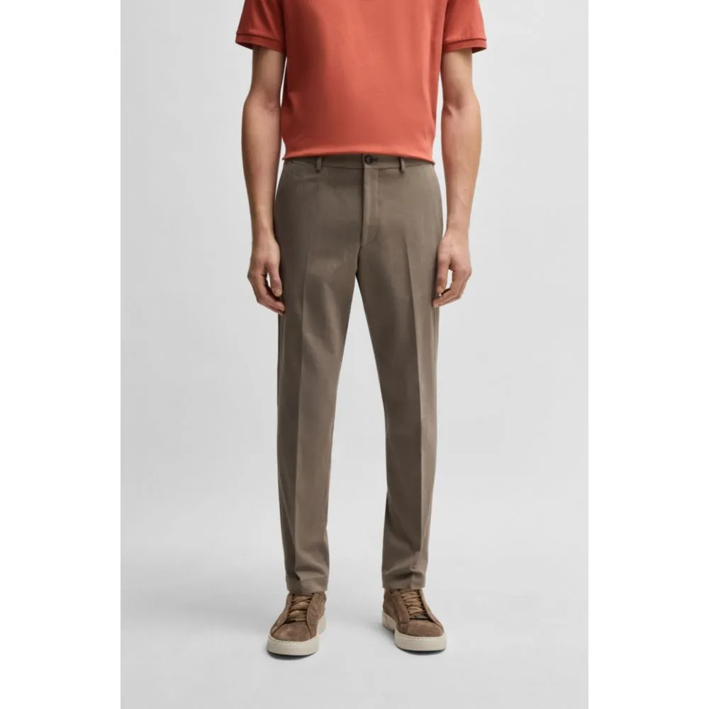 Slim-fit trousers in cotton, cashmere and stretch