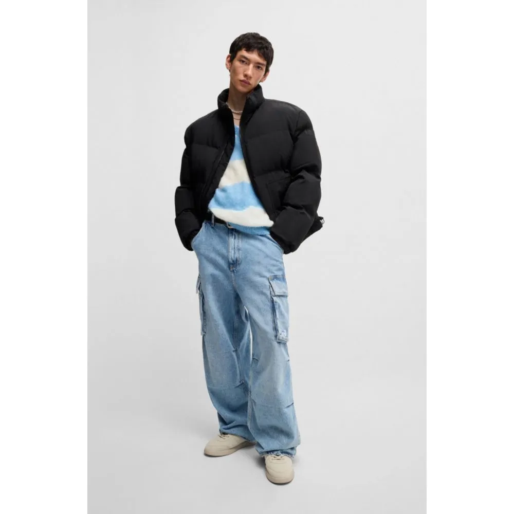 Slim-fit water-repellent puffer jacket with logo label