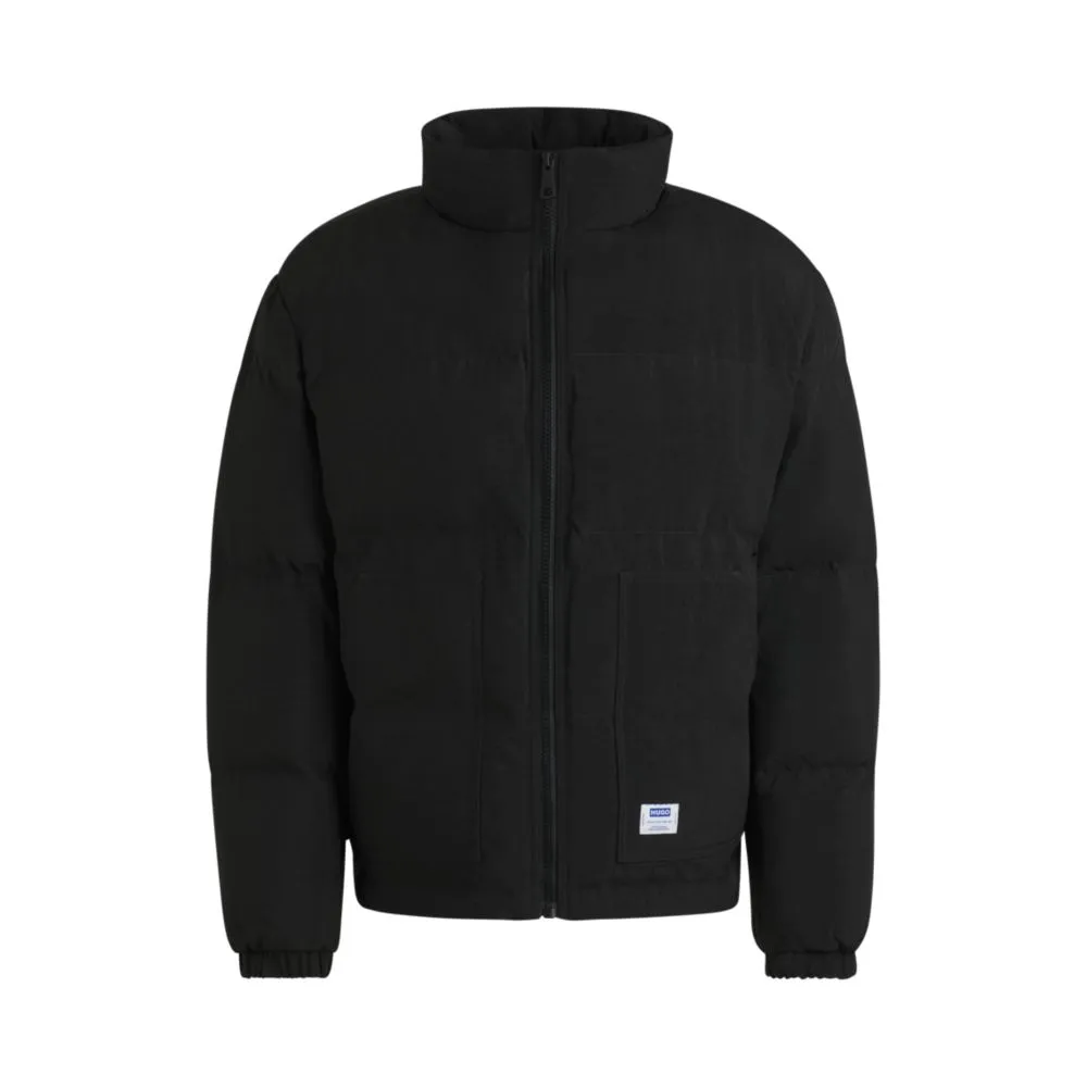 Slim-fit water-repellent puffer jacket with logo label