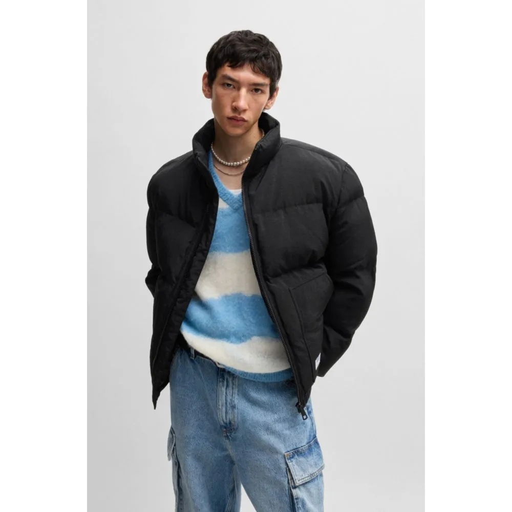 Slim-fit water-repellent puffer jacket with logo label